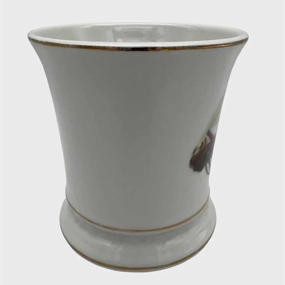 Vintage Horse Themed Shaving Mug Ceramic White & Gold Trim 4